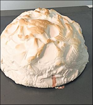Golden brown Baked Alaska right from the oven.