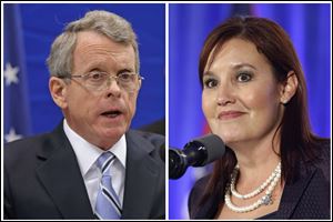 Republican candidates for governor Mike DeWine and Mary Taylor.