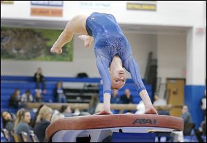 Whitmer’s Victoria Harder was the state runner-up on the vault at the individual gymnastics championship.