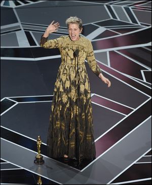 Frances McDormand accepts the award for best performance by an actress in a leading role for 