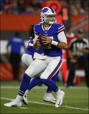 Buffalo Bills quarterback Josh Allen could start for the team this season after an injury to starter AJ McCarron.