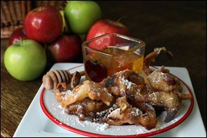 Apple Peel Tempura with Honey