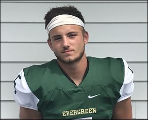 Evergreen's Hunter Van Wert scored four touchdowns for the Vikings in Friday's win over Ottawa Hills.