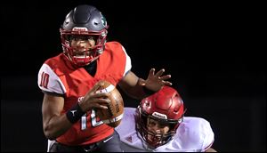 Troy Durden, shown in a game last season, ran for one of Central Catholic's touchdowns in Friday's win over Detroit Catholic Central.