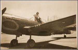 Leona Zimmer in a P-40 at Napier Field, Dothan, Alabama.