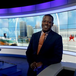 James Starks, a new anchor for 13abc Action News Good Morning, in the Toledo studio. 