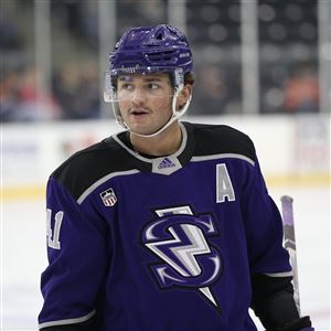 Sylvania native Mitchell Miller signed Friday with the Boston Bruins organization. The NHL team decided to rescind the offer on Sunday. (Tri-City Storm/Eldon Holmes)