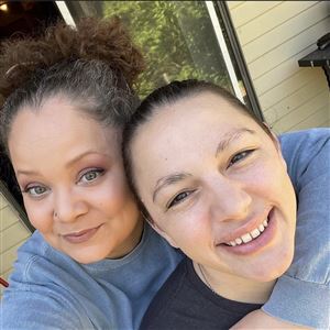 Ashley Smith, left, and her wife, Risa. 