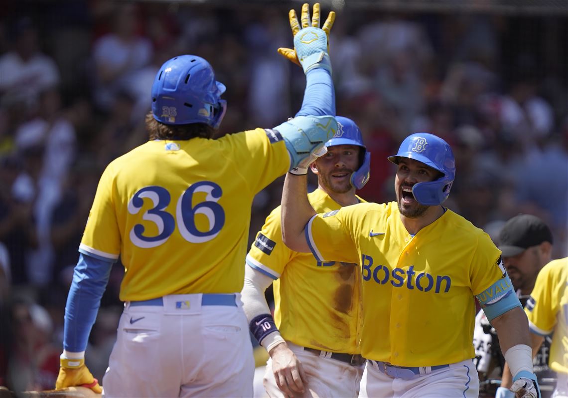 red sox blue and gold uniforms