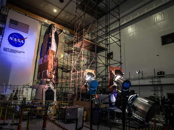 New low-orbit spacecraft unveiled at NASA's Neil Armstrong Test Facility