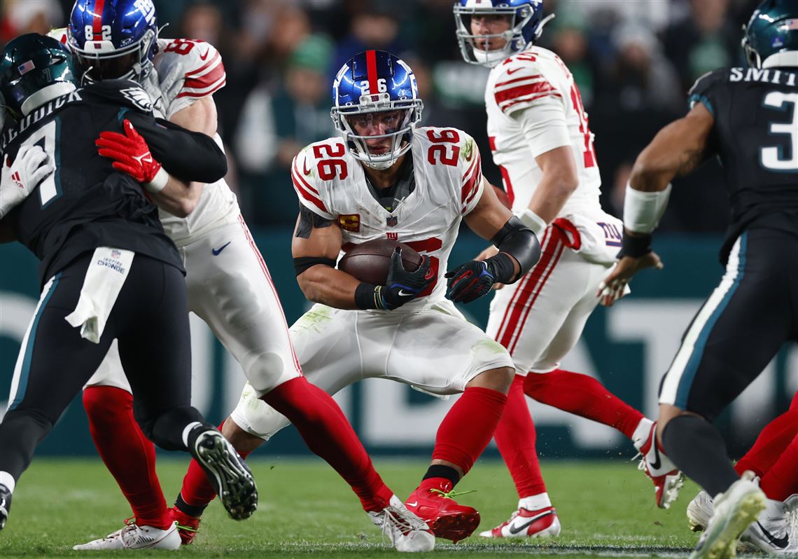 Saquon Barkley, contra a sua nova equipe, o Philadelphia Eagles (Foto: Associated Press)