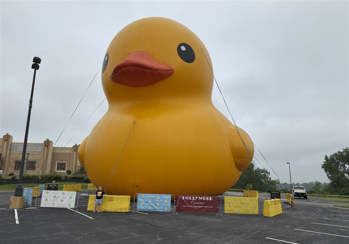 Families travel from all over to see giant rubber duck at