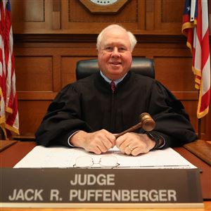 Judge Jack Puffenberger in his courtroom on Oct. 24 in the Lucas County Courthouse in Toledo.