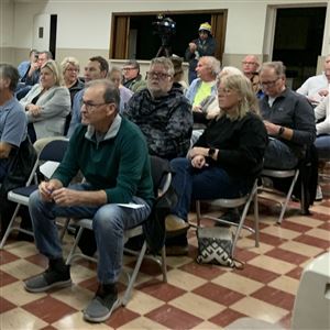 About 50 people attended a Waterville Township trustees meeting Wednesday, with questions about a potential data center.