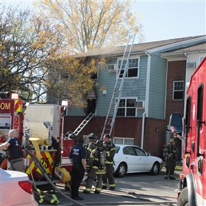 Fire crews responded to a fire at the Hampton Court apartments on Thursday.
