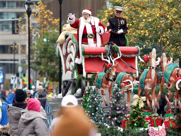 Santa Clause makes his appearance at the end of The Blade Holiday Parade in 2024.