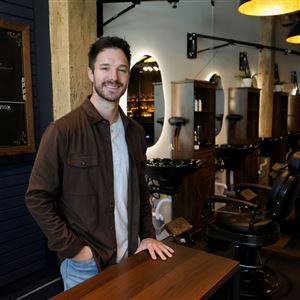 Connor DeCavitch, owner of the Noble Gent in Toledo on Nov. 10.