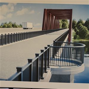 A rendering by DGL Consulting Engineers of a proposed Maumee River pedestrian and bicycle bridge to connect Perrysburg Township and Toledo.