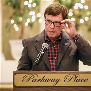 Maumee Mayor Jim MacDonald speaks during a Rotary meeting on Sept. 10 at Parkway Place in Maumee.