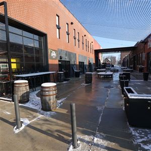 Some of the establishments at the Ostrich Towne area of Vistula in Toledo on Dec. 2.