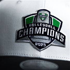 Toledo women's volleyball MAC Champions hat on Nov. 30 at the NCAA Tournament selection party at Savage Arena in Toledo.