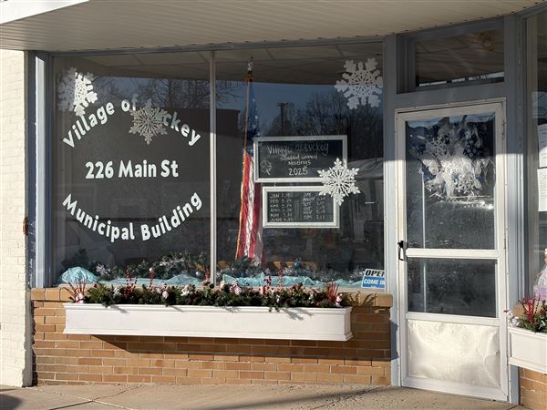 The village of Luckey’s municipal building on Dec. 4.