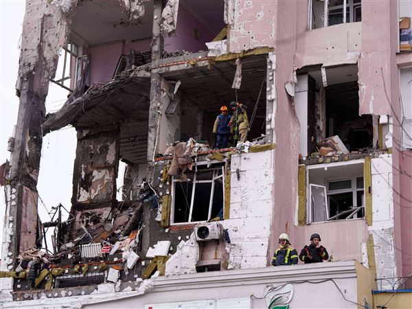 Photos show the destruction after Russia's latest attacks on Kyiv