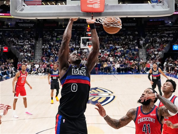 Pistons never trail while cruising to 112-104 win over struggling Pelicans