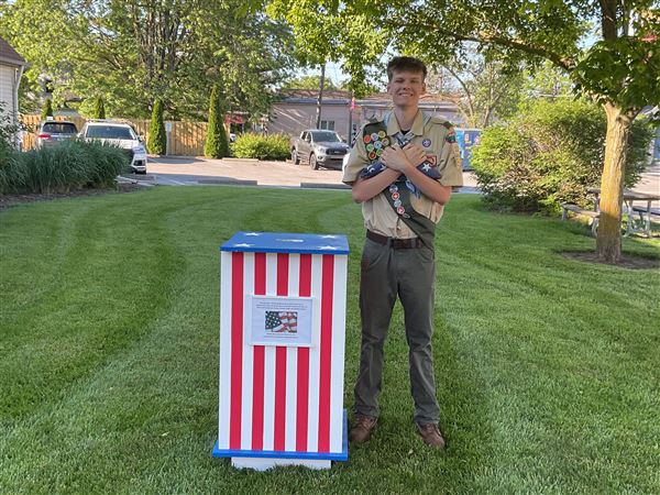 Waterville Scout’s project gives worn flags a proper farewell